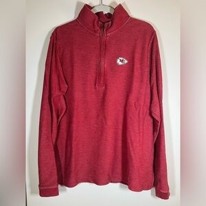Boxercraft Y2K red ribbed pullover 1/4 zip Kansas City Chiefs comfy sz M relaxed